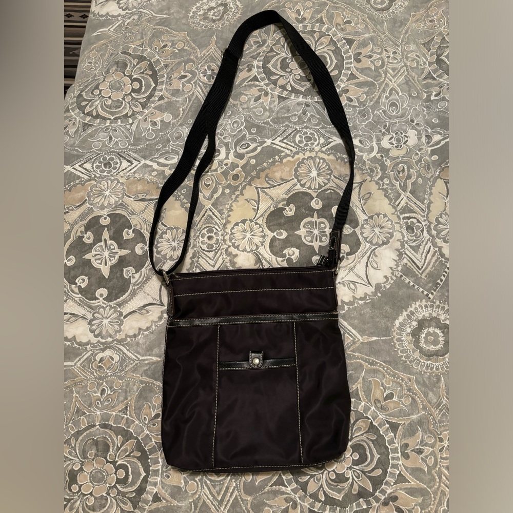 Black Nine West Nylon lined cross body bag
